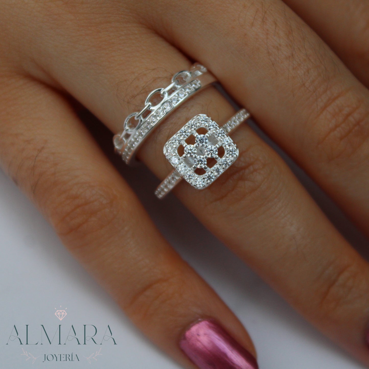 Anillos de Compromiso Cuadrado