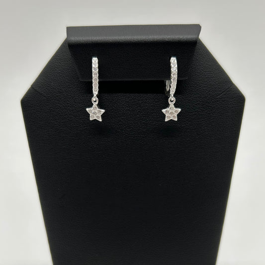 Huggies de Estrellitas con Zirconias en Plata