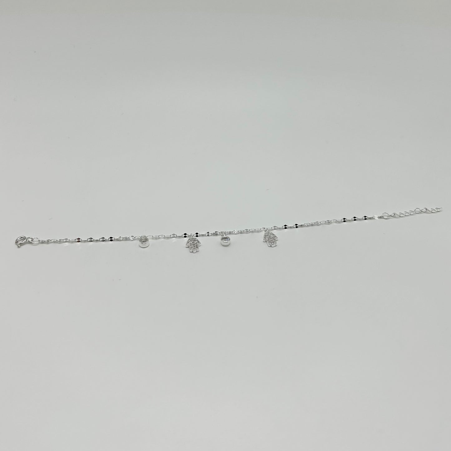 Pulsera Manitas de Fátima y Zirconias en Plata