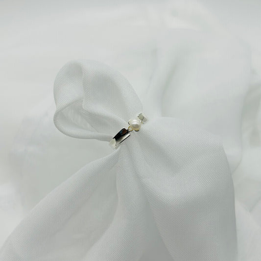 Anillo de Plata con Perla Liso