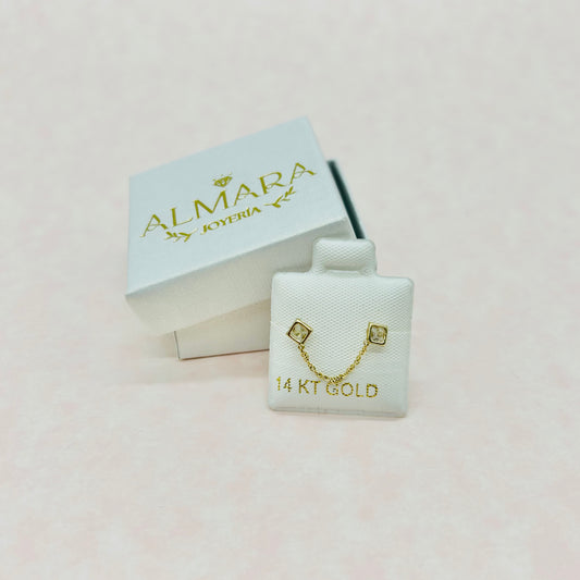 Broquel Doble con Cadena Oro 14K