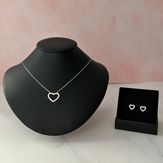Conjunto Corazones Plata