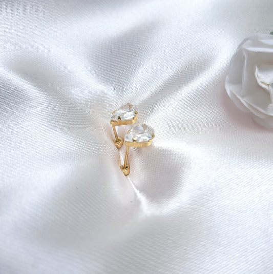 Broquel Zirconia Forma de Gota 14K