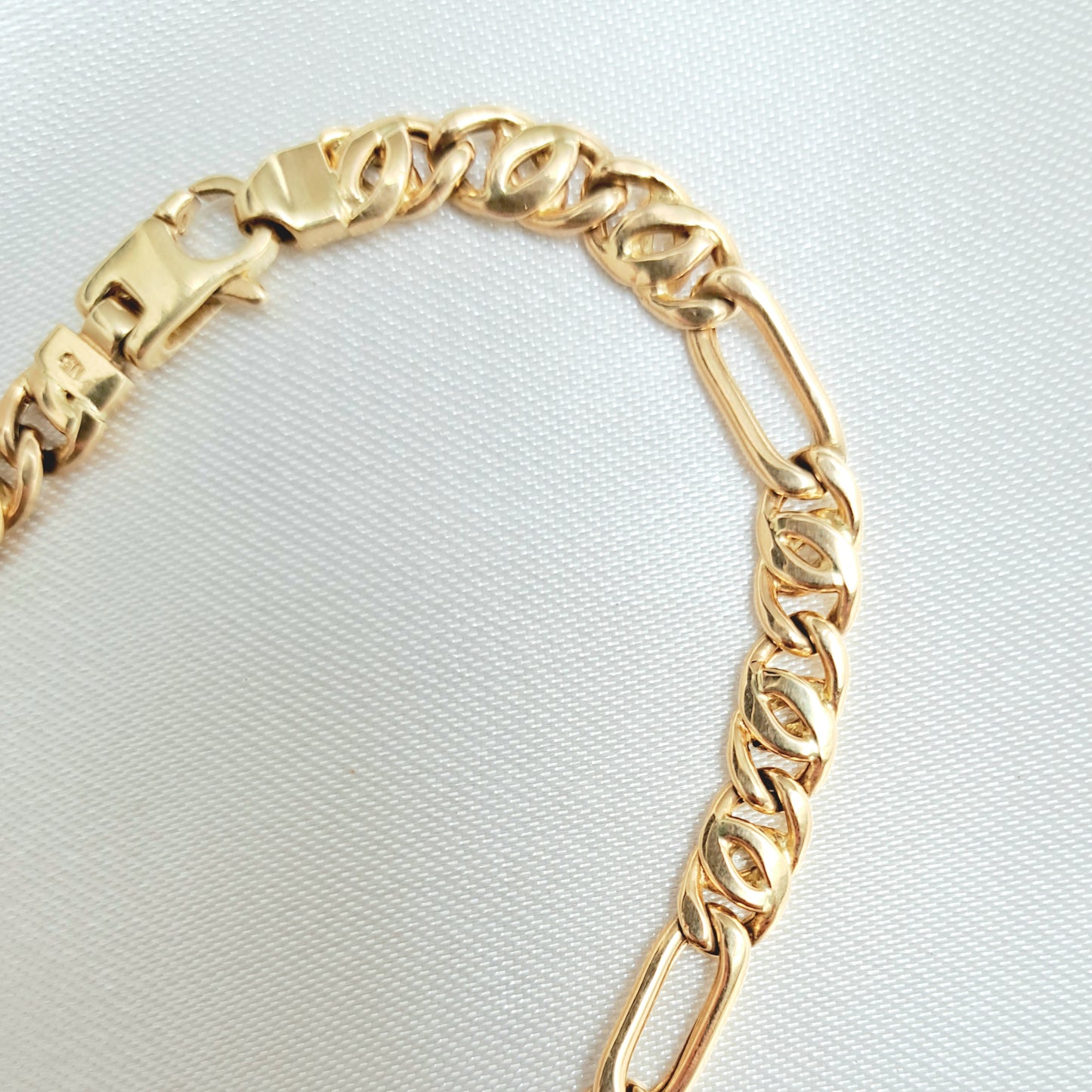 Pulsera Combinada Tejido Egipcio Oro Amarillo de 14K