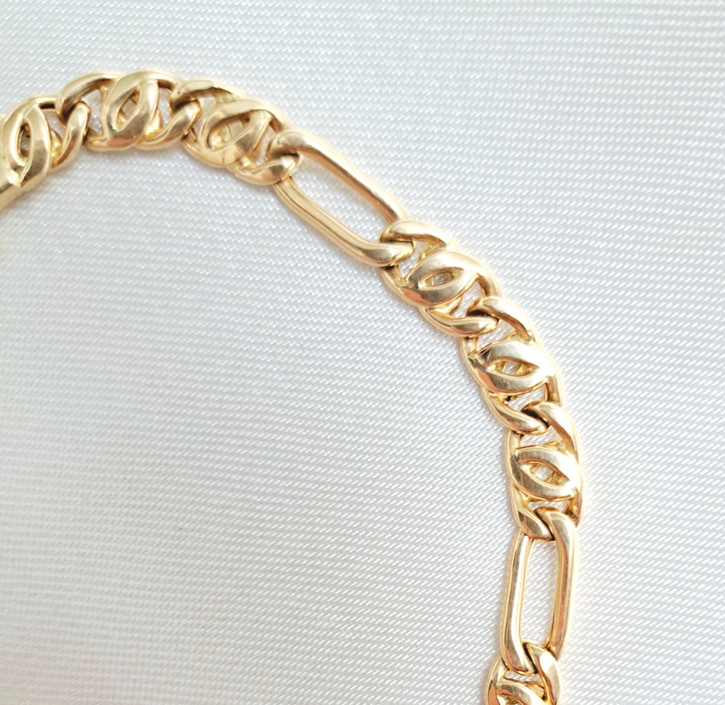 Pulsera Combinada Tejido Egipcio Oro Amarillo de 14K