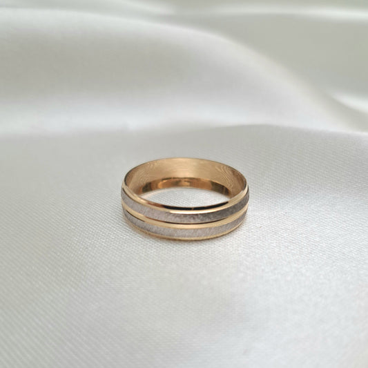 Argolla en 2 Oros Diamantados de 14K