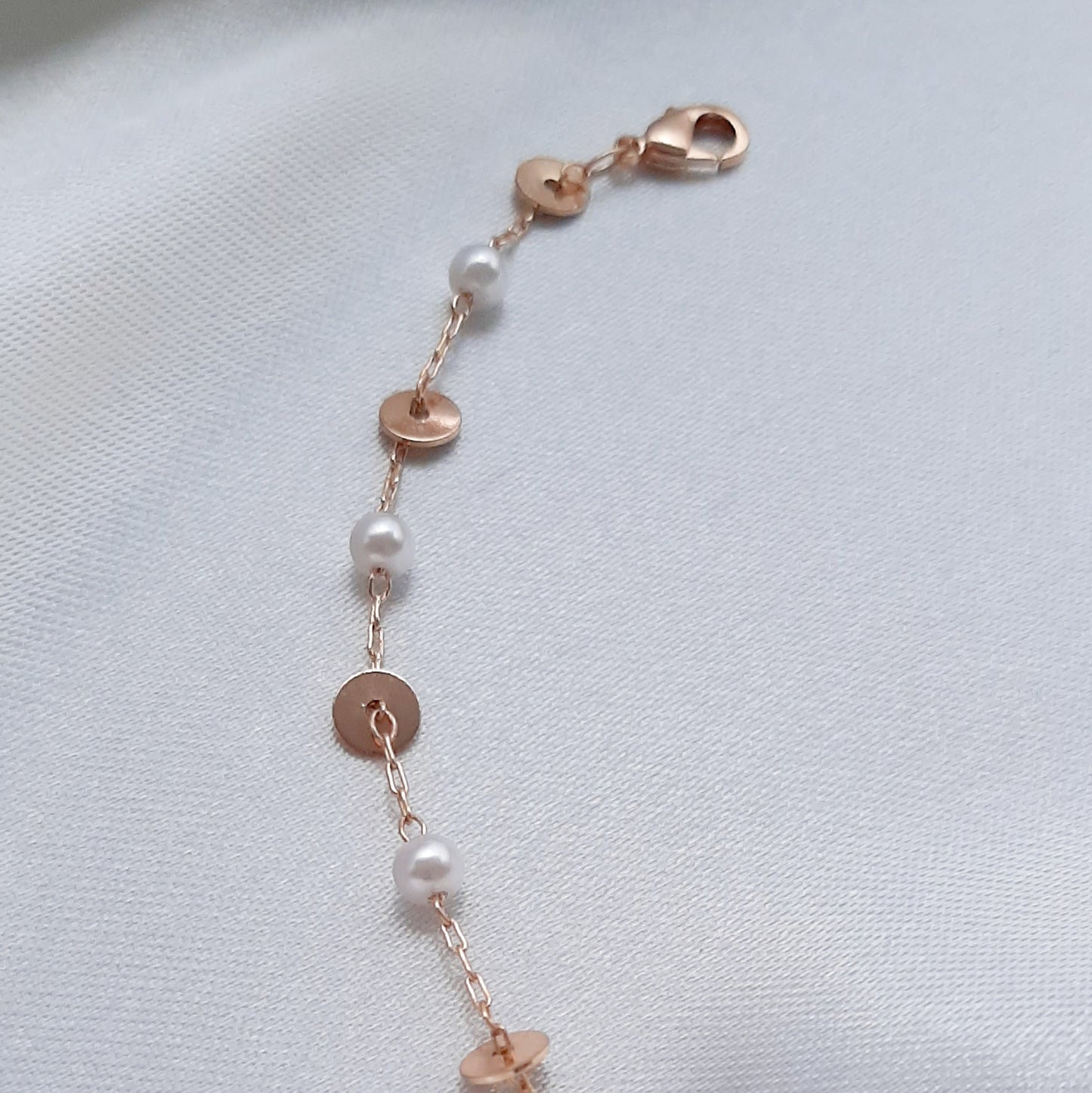 Tobillera con Perlas Oro Laminado