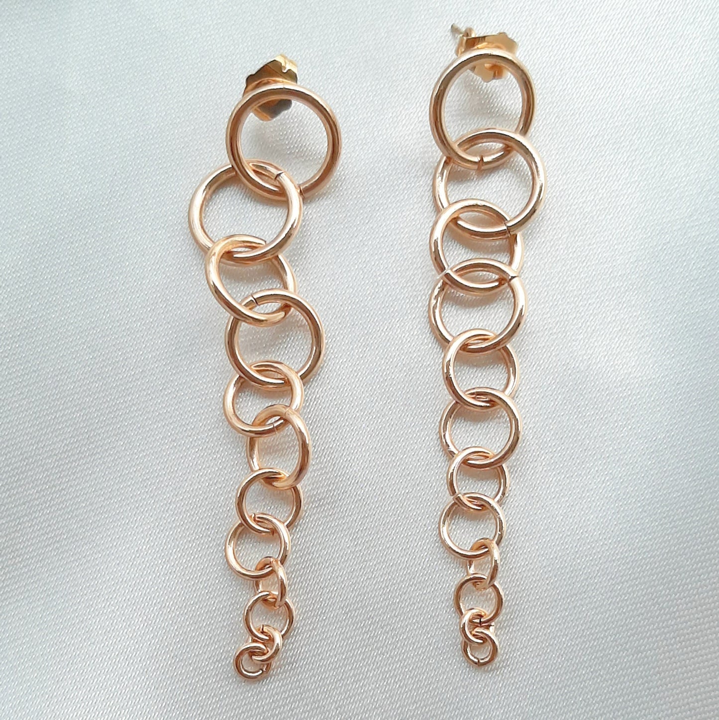 Aretes Largos de Aros de Oro Laminado