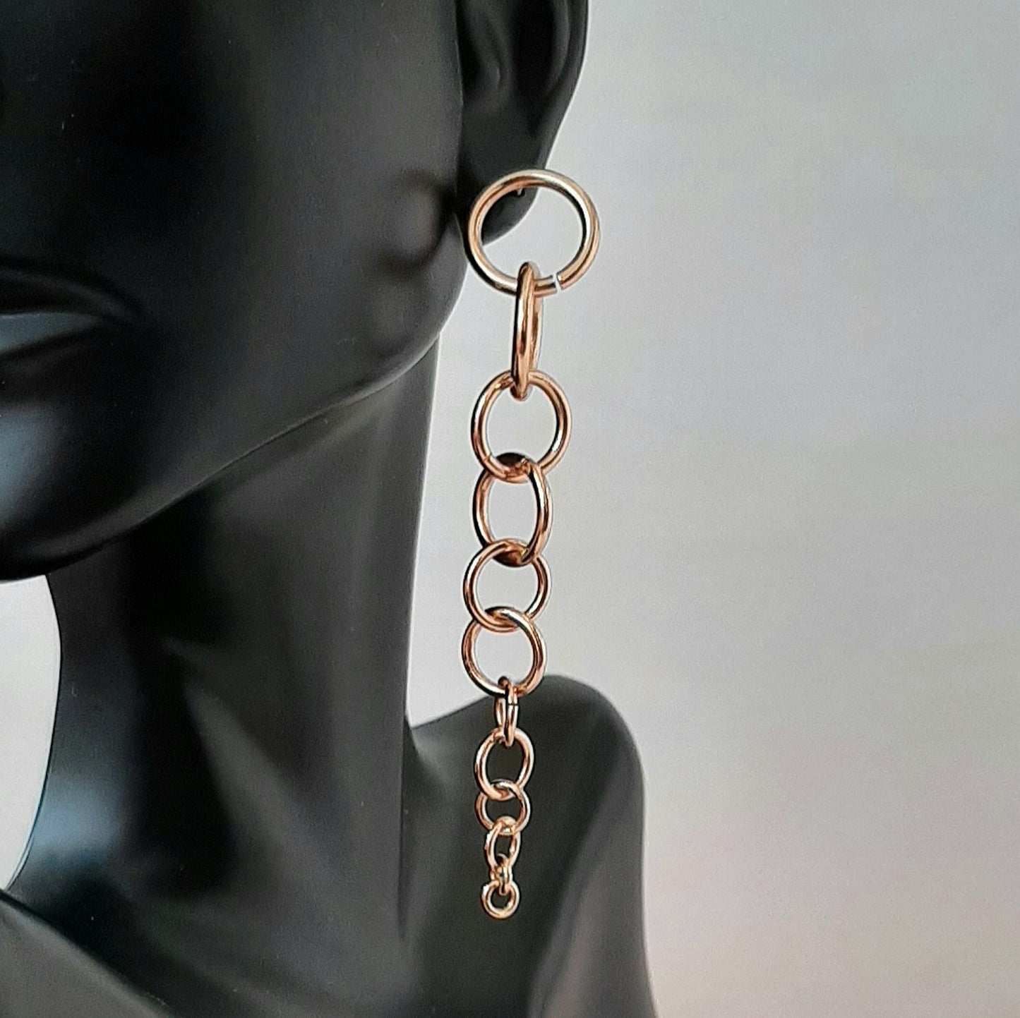 Aretes Largos de Aros de Oro Laminado