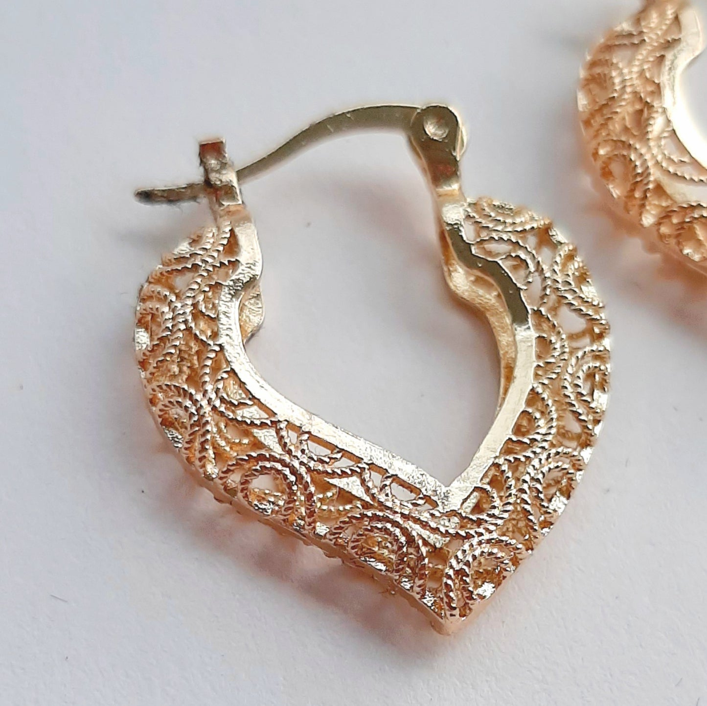 Arracadas Filigrana Corazón de Oro Laminado