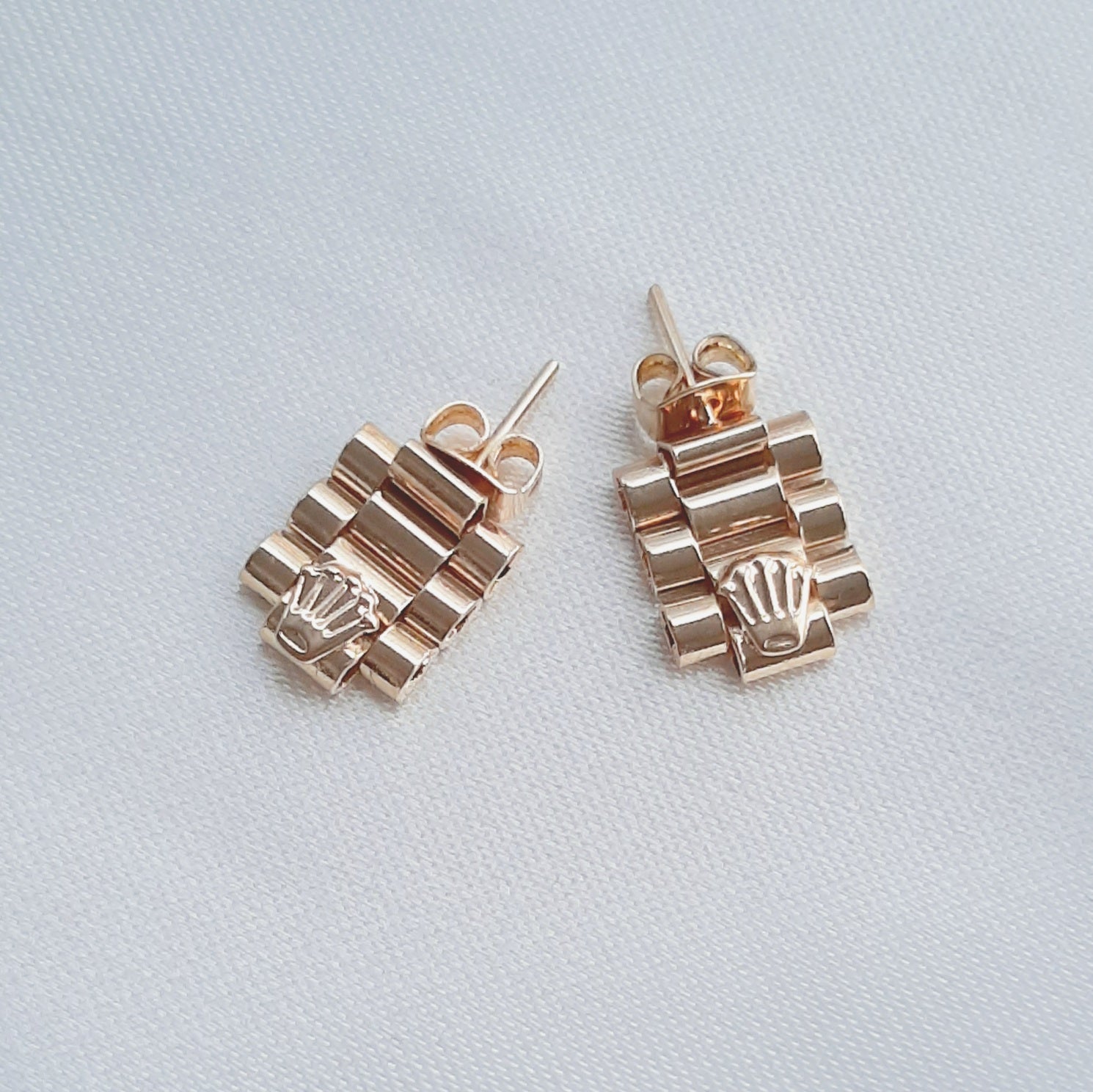 Aretes Rolex de Oro Laminado