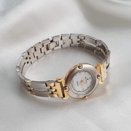 Reloj de Acero Inoxidable Color Dorado y Plateado