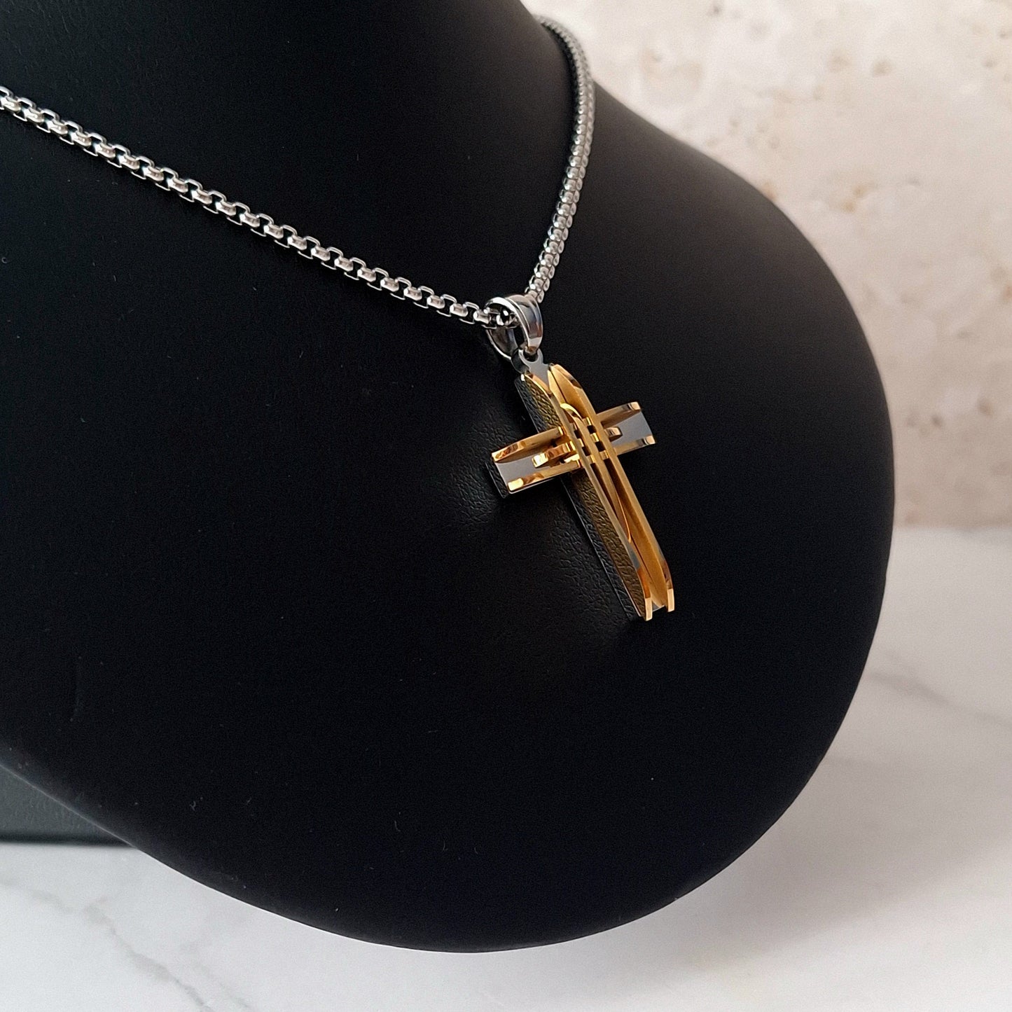 Collar Cruz Bicolor Caballero