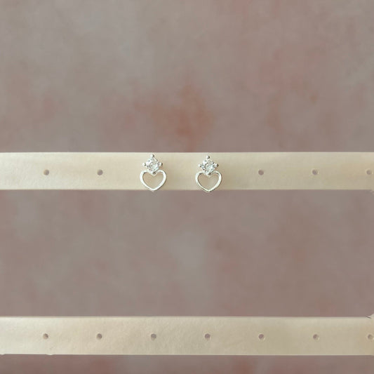 Aretes de Corazón con Zirconia