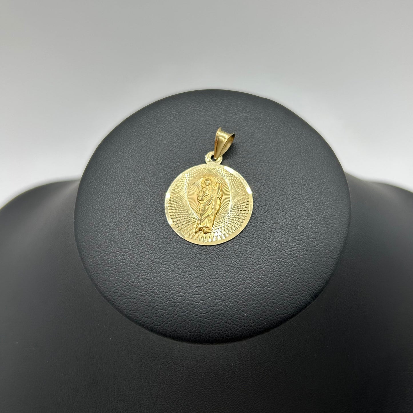 Medalla San Judas Tadeo Diamantada Oro 14k