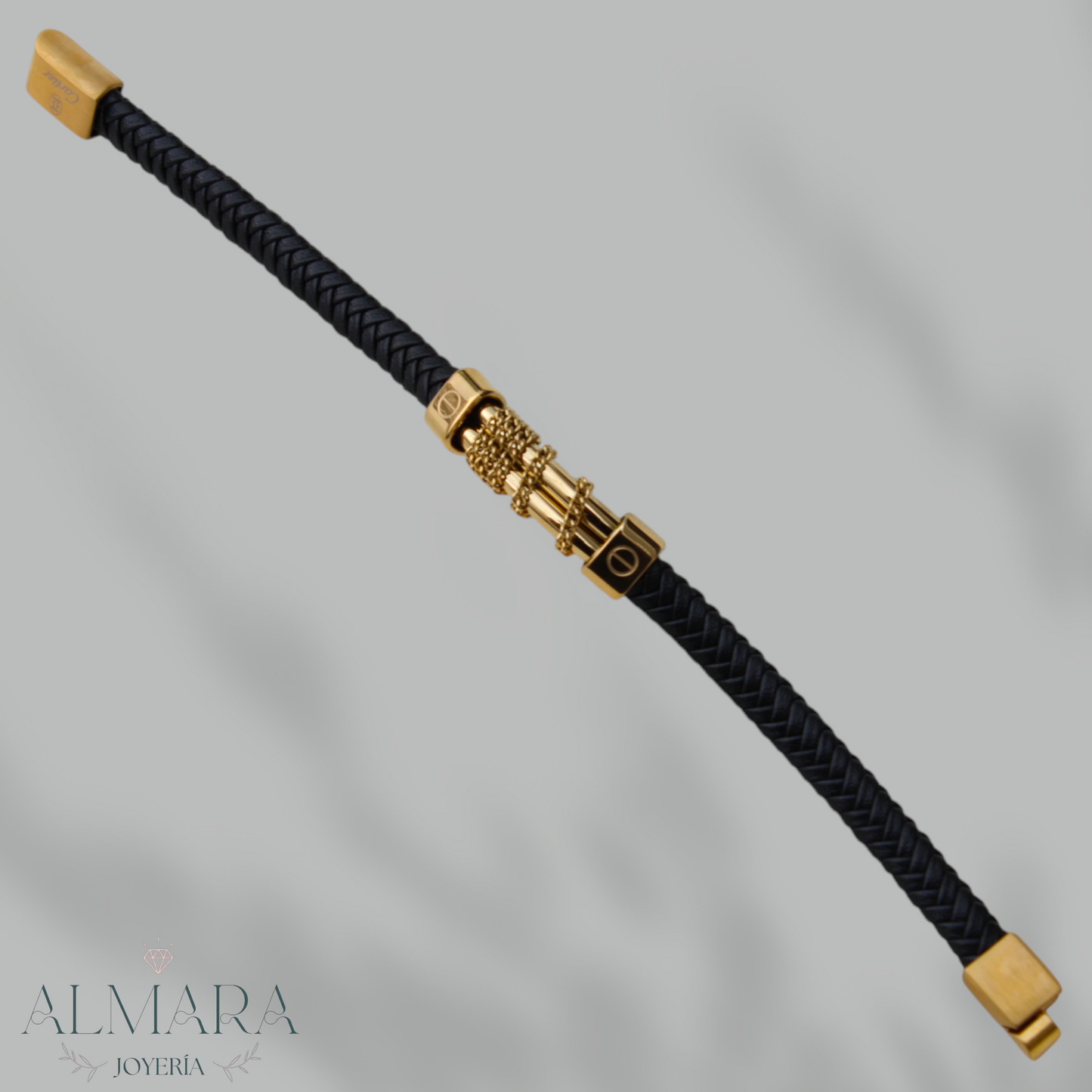 Pulsera Trenzada Piel y Acero Inoxidable