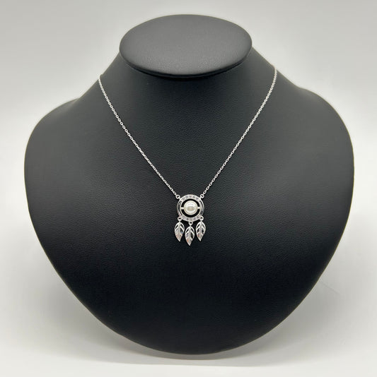 Collar Atrapasueños de Plata con Perla y Zirconias
