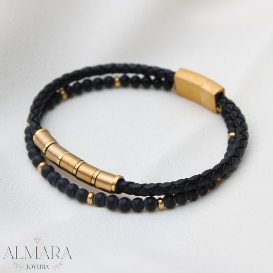 Pulsera Doble con Bolitas