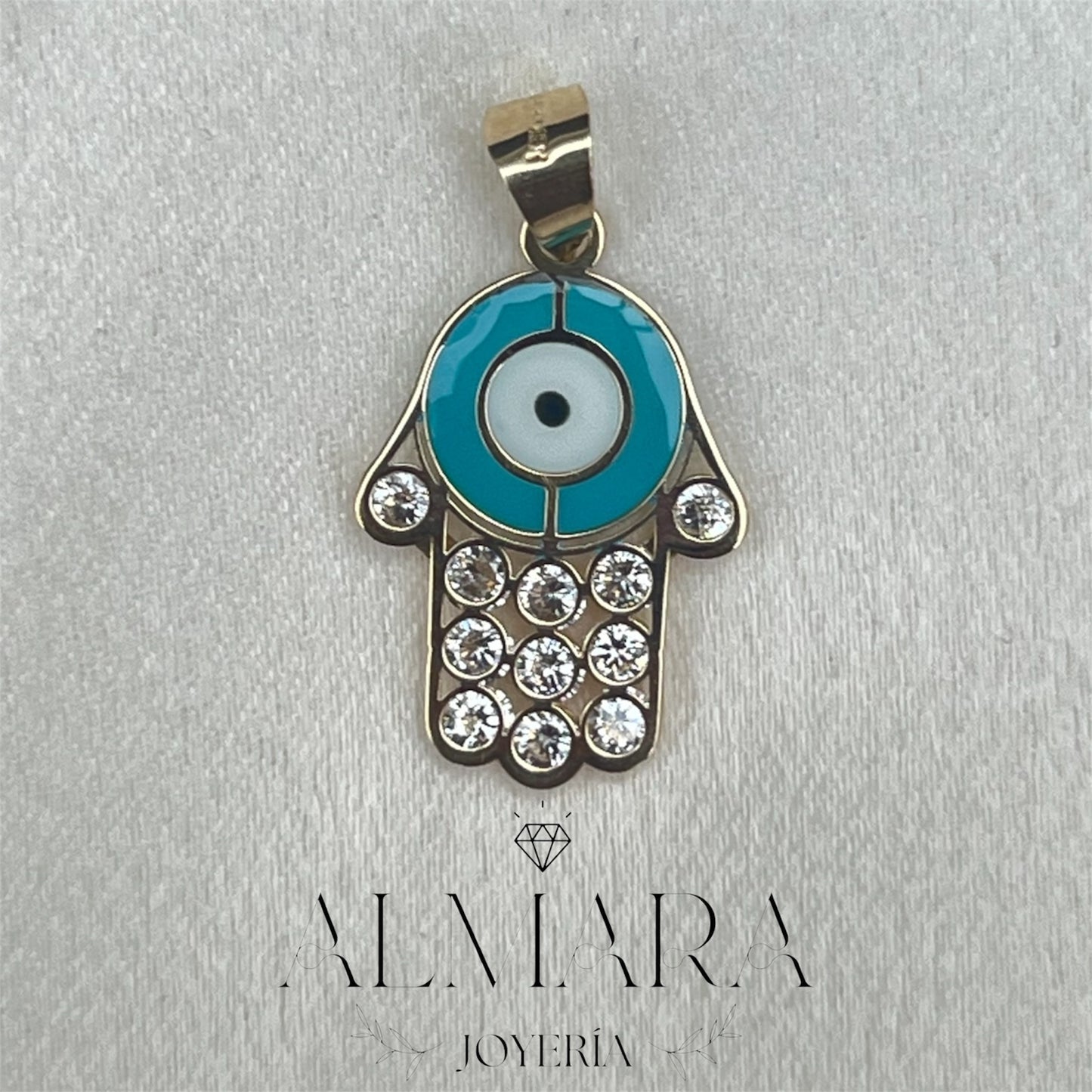 Mano de Fátima con Ojo Oro 10K