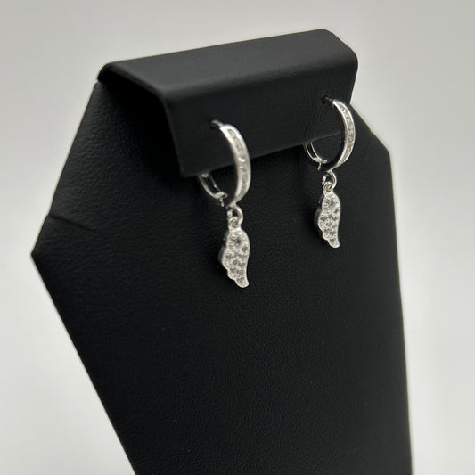 Huggies de Alas con Zirconias en Plata