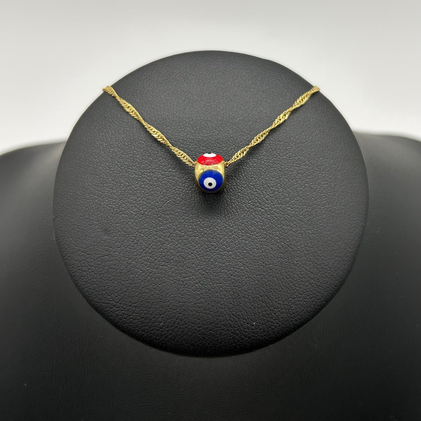 Collar Bolita de Fuego de Ojitos de Oro Laminado