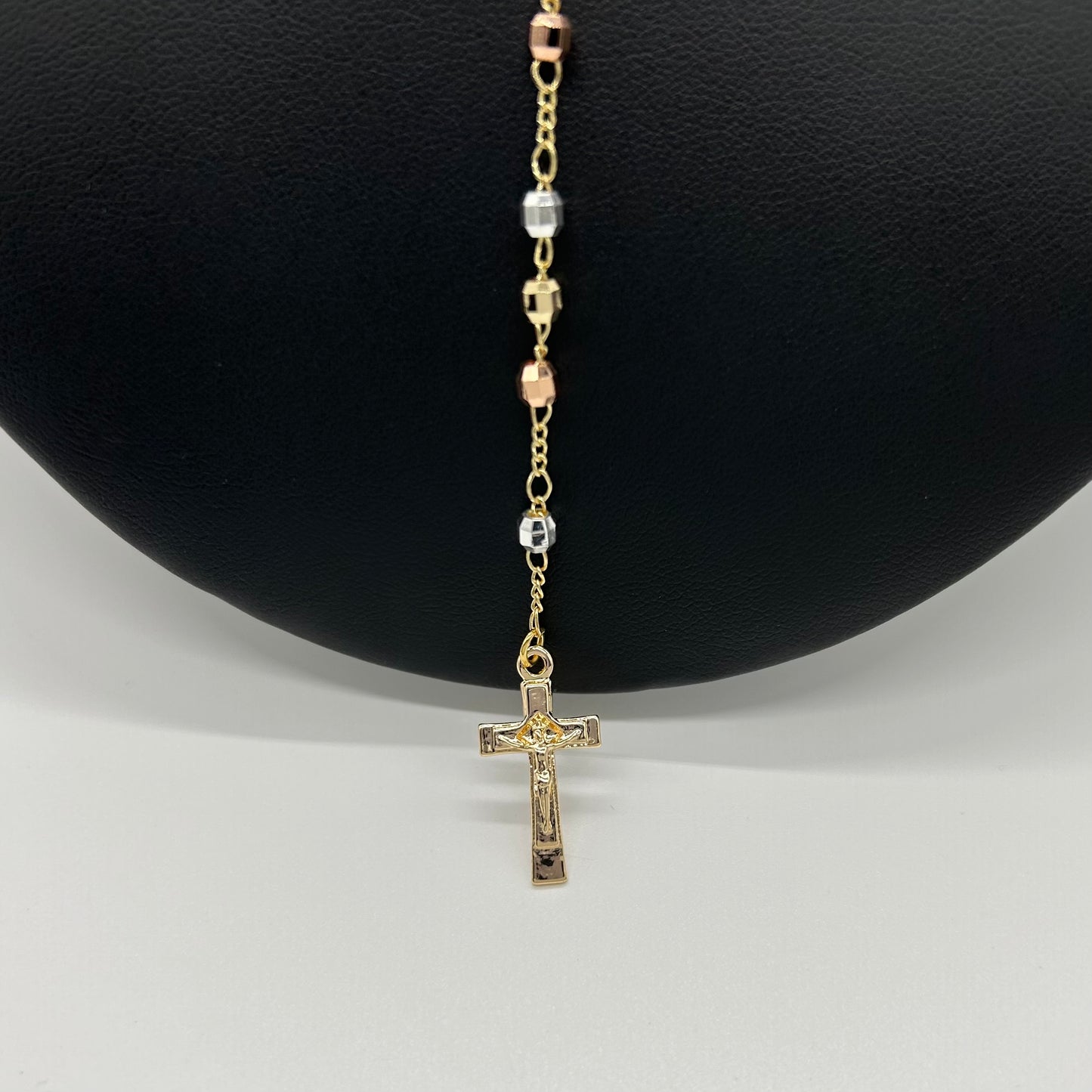 Rosario de Tres Oros de Oro Laminado