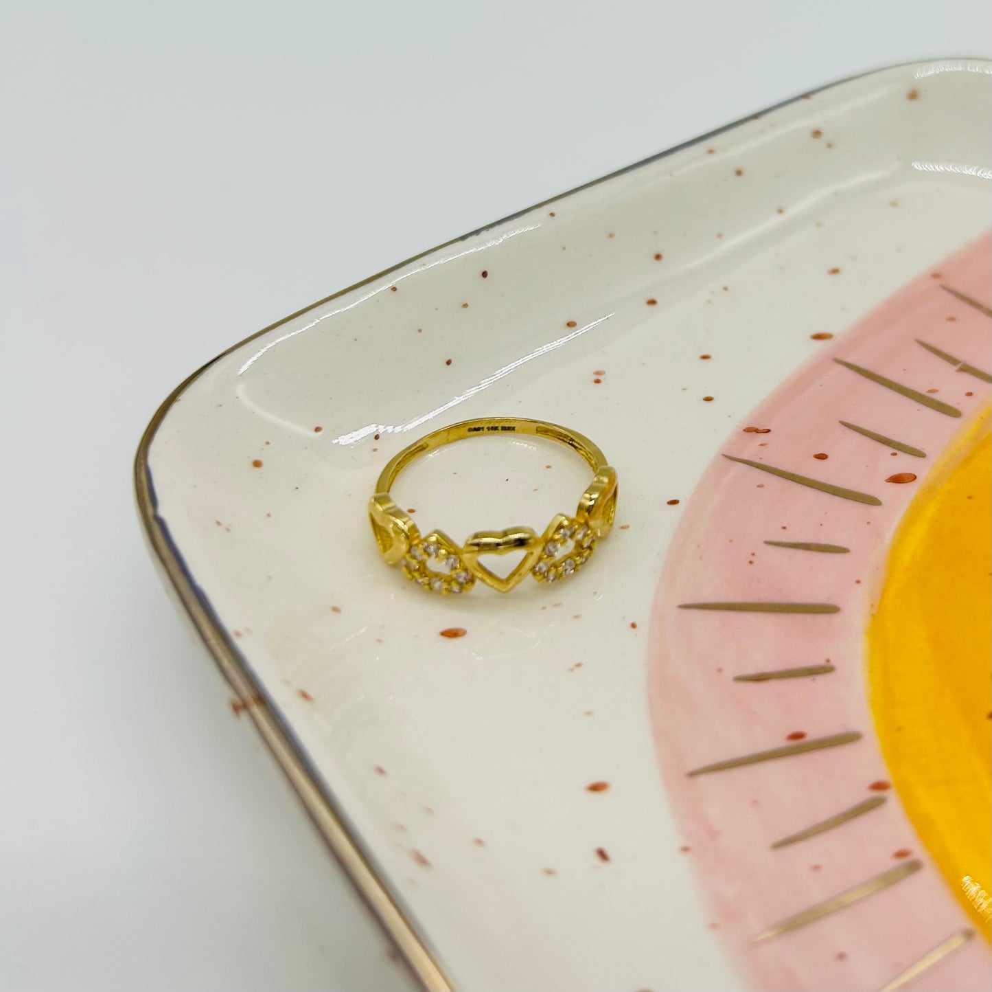 Anillo de corazones Oro 10k