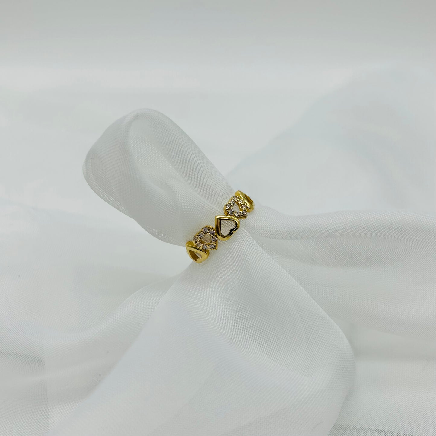 Anillo de corazones Oro 10k