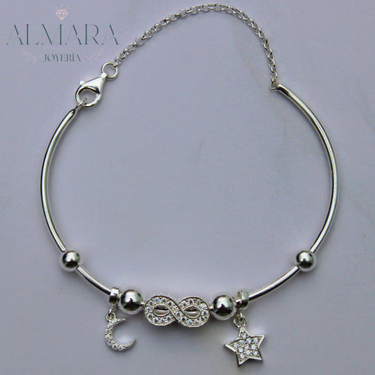Brazalete Infinito Luna y Estrella