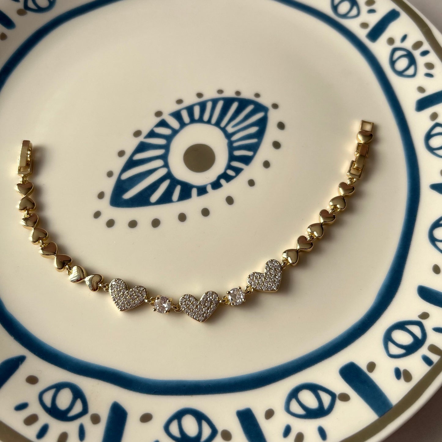 Pulsera de Corazones con Zirconias