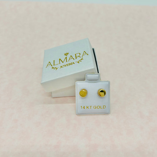 Broquel Círculo Liso Oro 14k