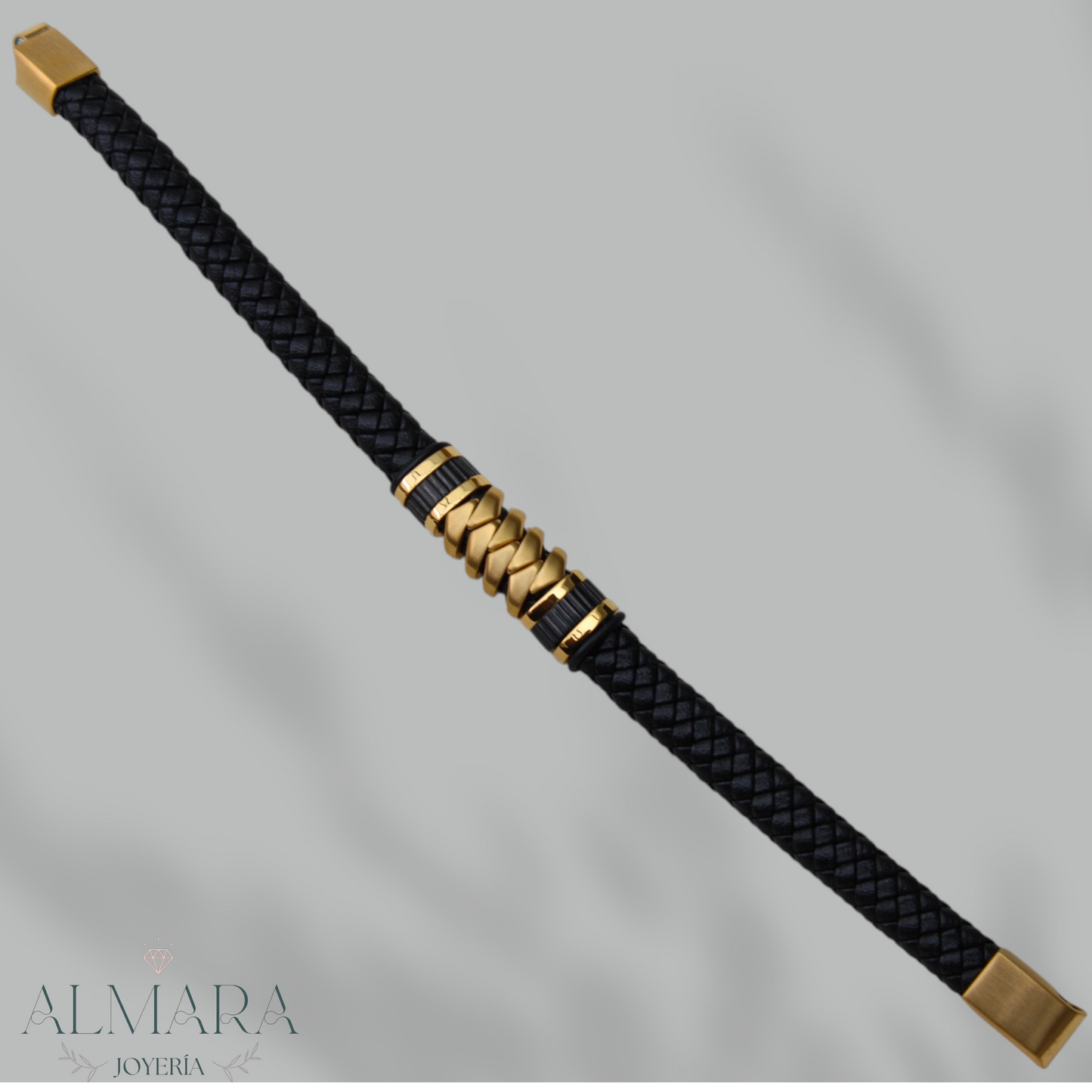 Pulsera de Piel Trenzada y Acero