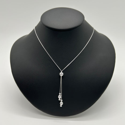 Collar Tipo Corbatín con Bolitas de Plata