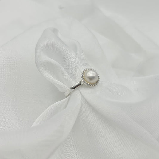 Anillo de Plata con Perla Grande