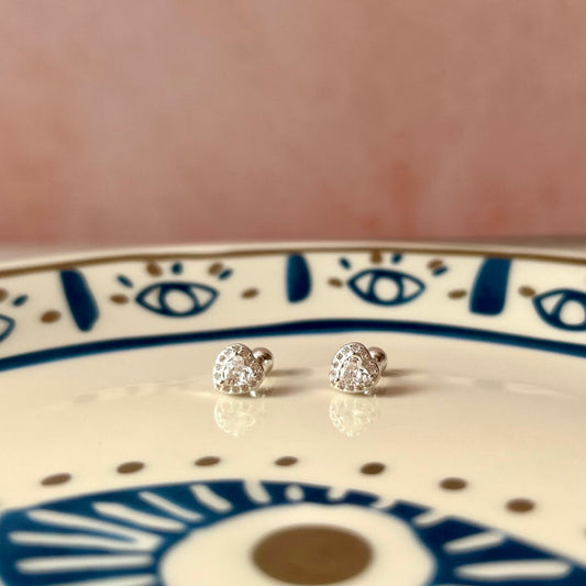 Aretes con Zirconias Plata