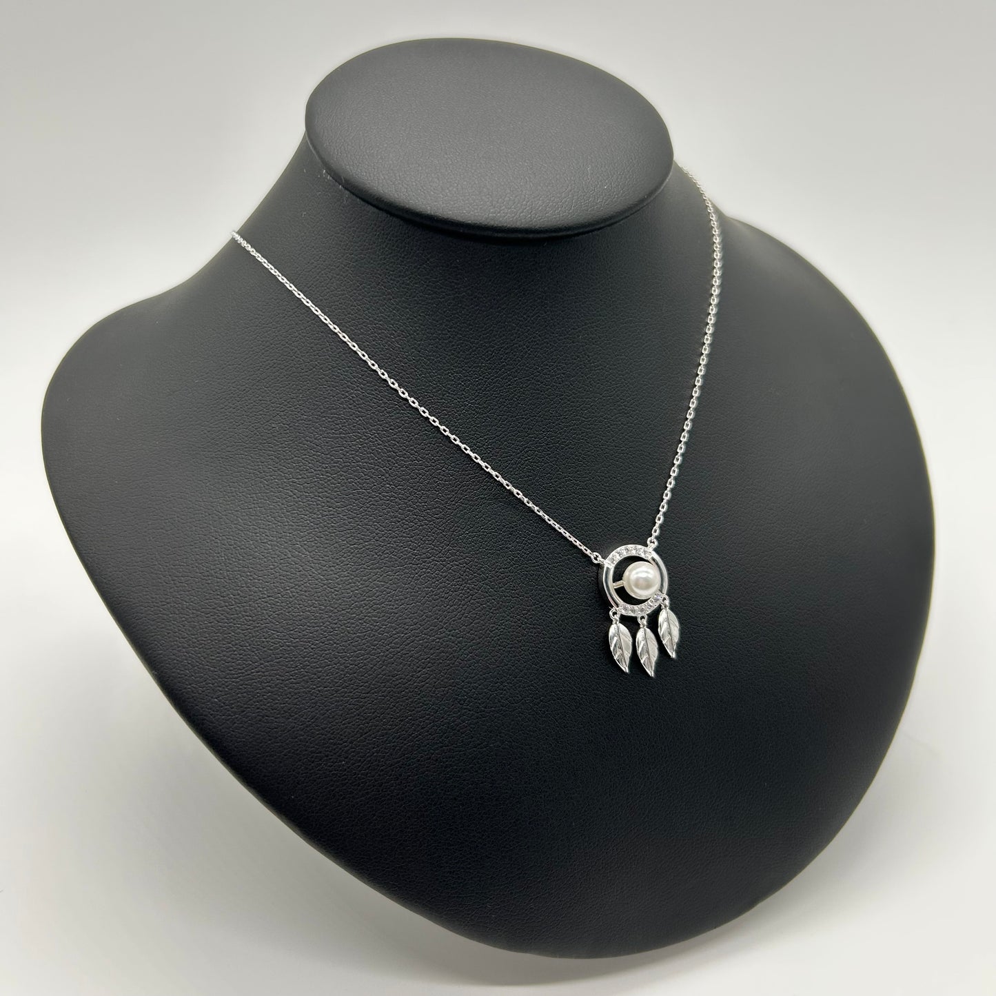 Collar Atrapasueños de Plata con Perla y Zirconias