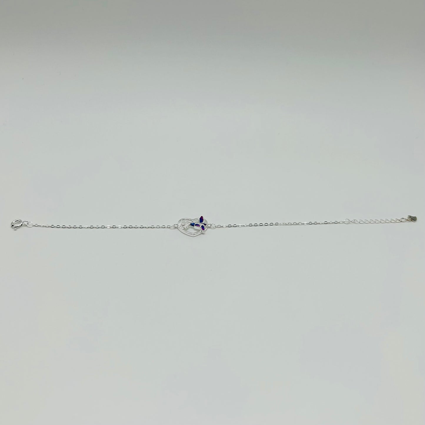 Pulsera de Corazón con Colibrí en Plata
