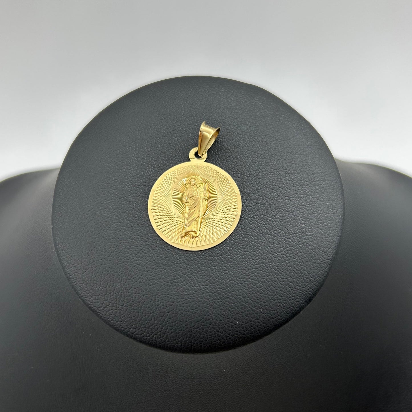 Medalla San Judas Tadeo Diamantada Oro 14k