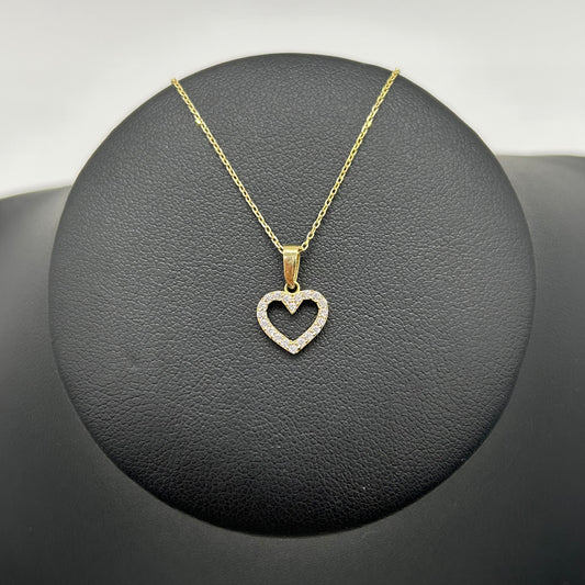 Dije de Corazón con Zirconias de Oro 10K