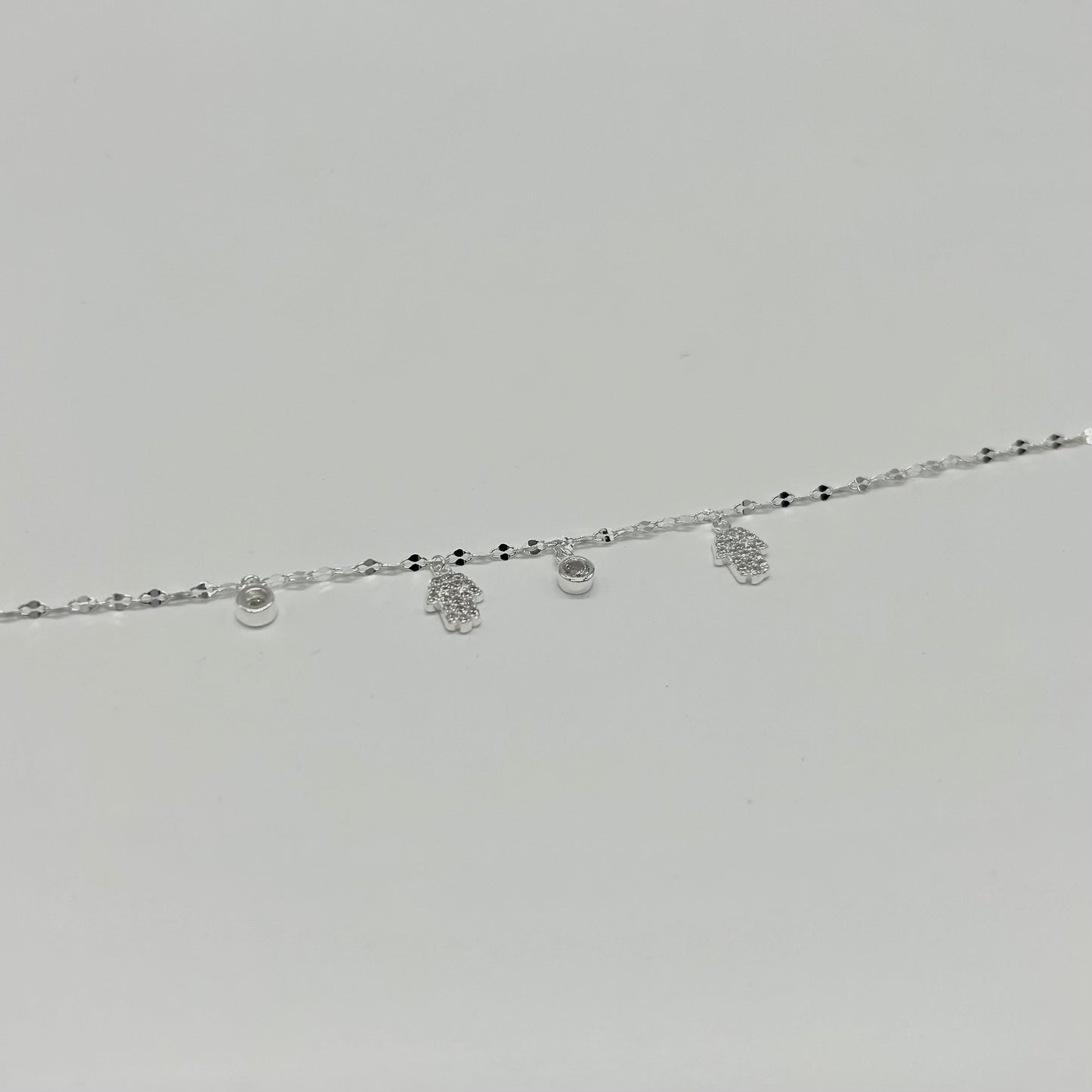 Pulsera Manitas de Fátima y Zirconias en Plata