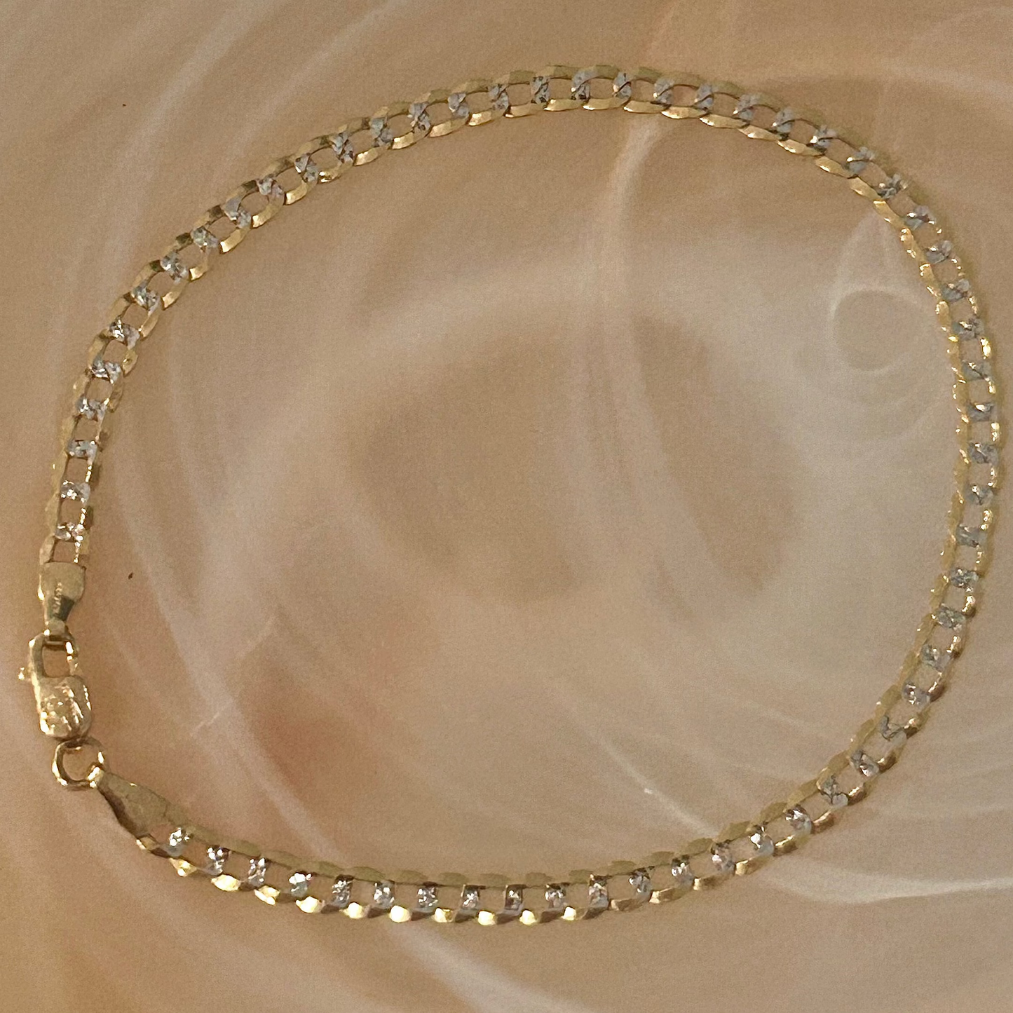 Esclava Estilo Grumet Diamantada en Oro 14K