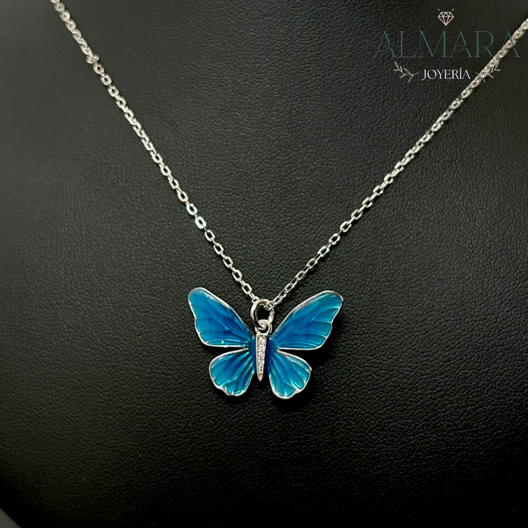 Gargantilla Mariposa Azul