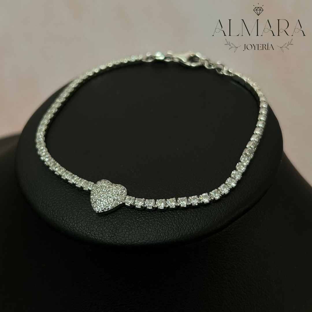 Pulsera de Corazón con Zirconias