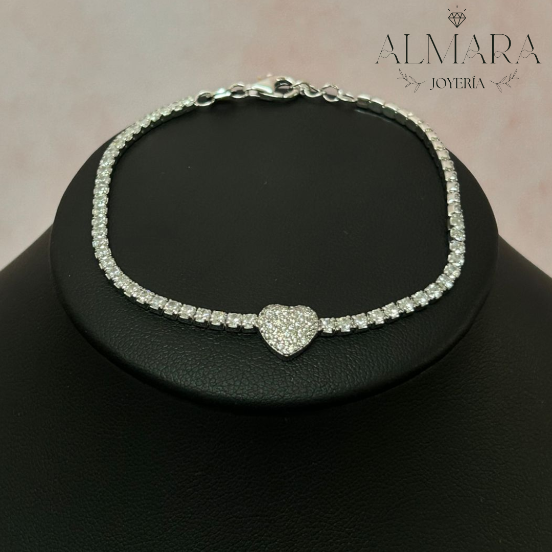 Pulsera de Corazón con Zirconias