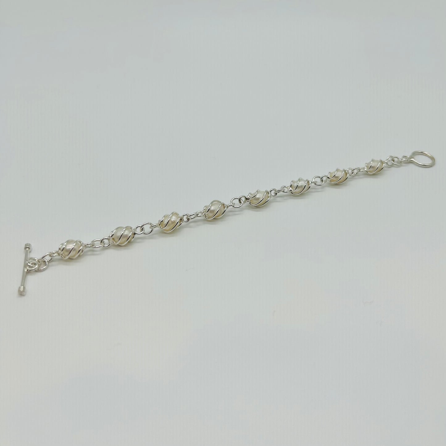 Pulsera de Plata con Perlas con Broche OT