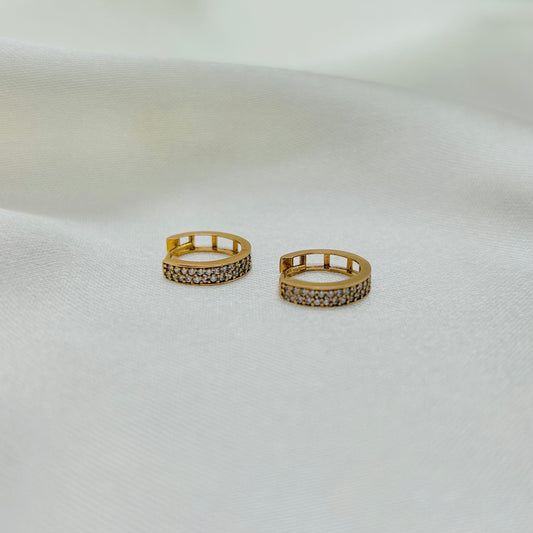 Huggies en Oro Rosado con Zirconias de 14K