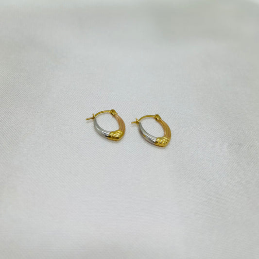 Arracadas en Tres Oros de 14K