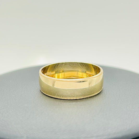 Argolla Lisa con Borde en Oro 14k