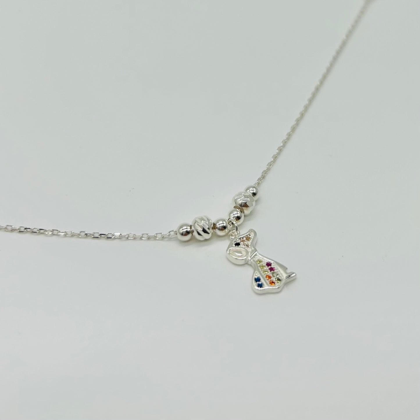 Pulsera de Plata de Perrito de Colores