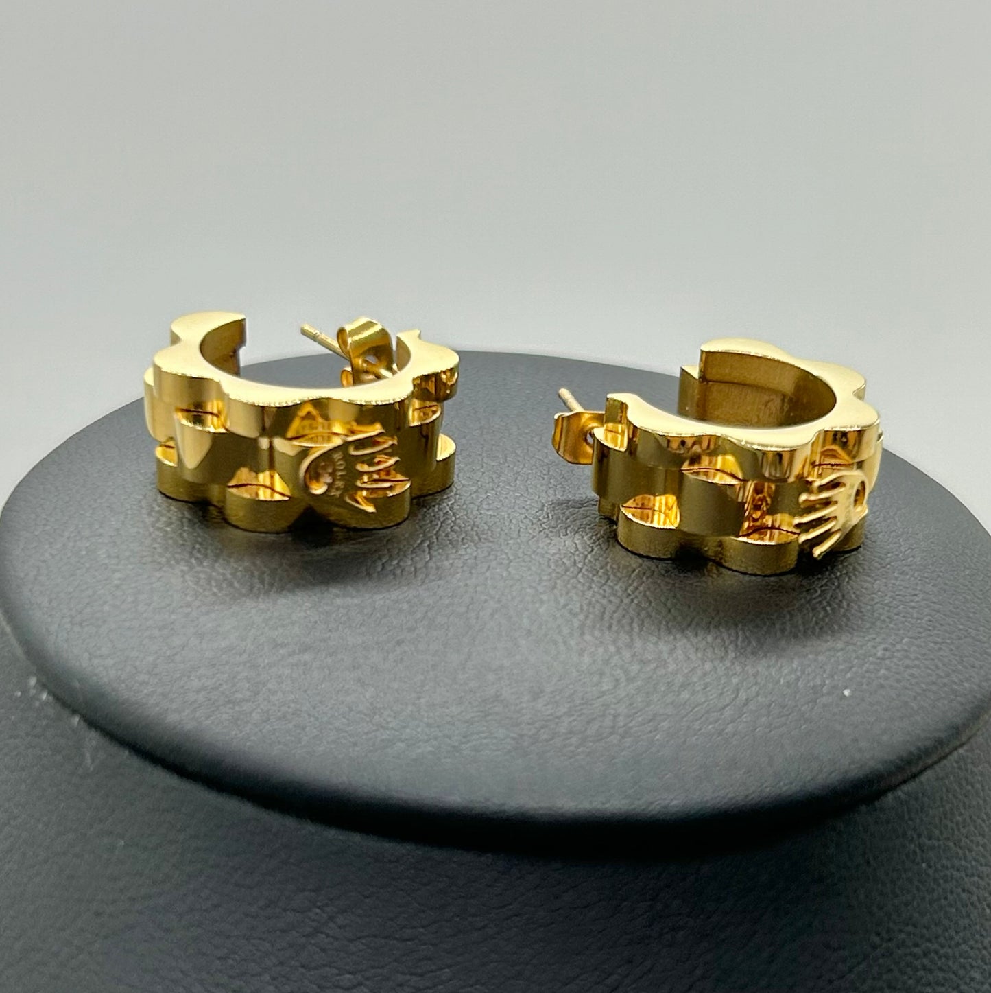 Conjunto Collar y Aretes Rolex de Acero Inoxidable